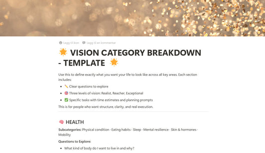 Vision category breakdown – Life Strategy Notion System for High-Achievers