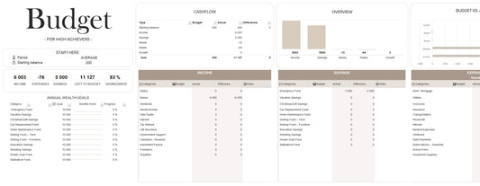 The Ultimate Budget Template for High Achievers | 3 Aesthetic Themes