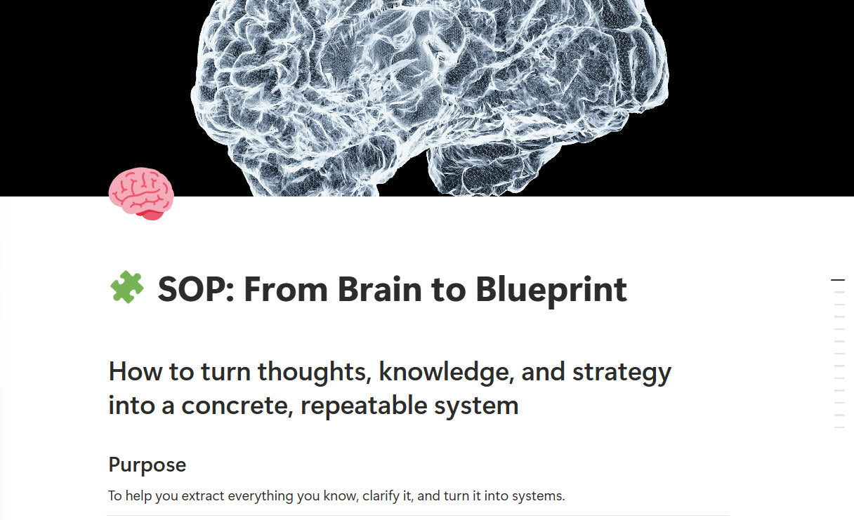 From Brain to Blueprint: The Systemization SOP